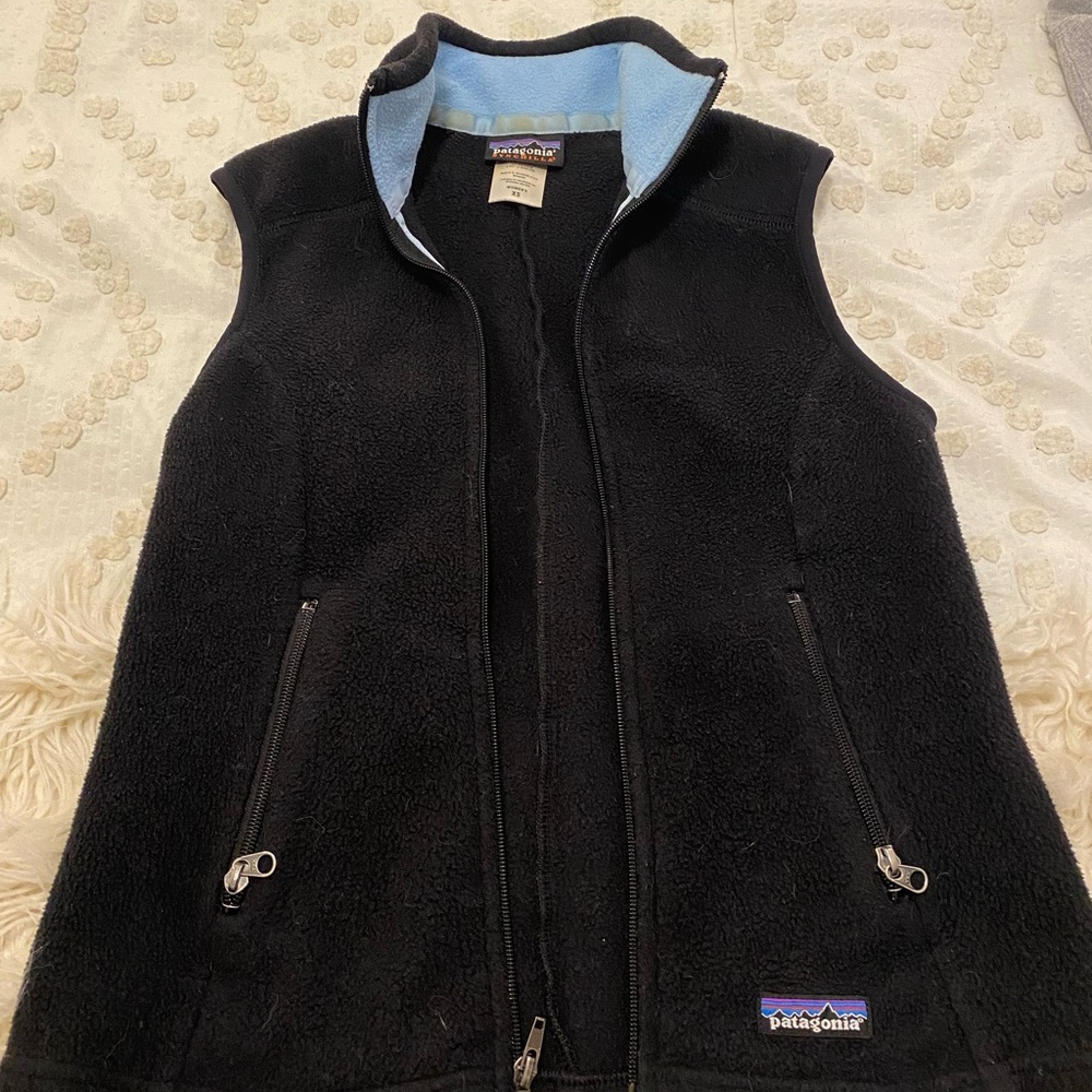 Patagonia fleece black vest XS